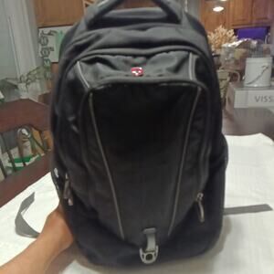 Wenger SWISSGEAR 15 Inch Laptop Backpack Gray Black Travel Bag Carry On